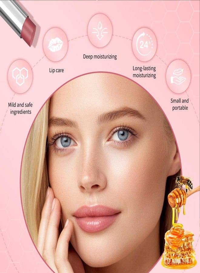 Loske Honey Lipstick, Moisturizing Natural Lip Color, Hydrating Long Lasting Glossy Finish with Honey for Smooth Soft Lips, Smooth Application, Daily Wear (2PCS Pink) - Image 4